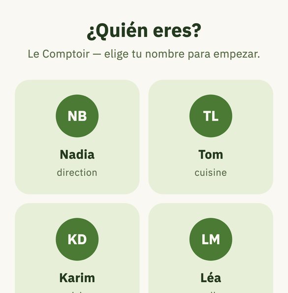Le même écran en espagnol.
